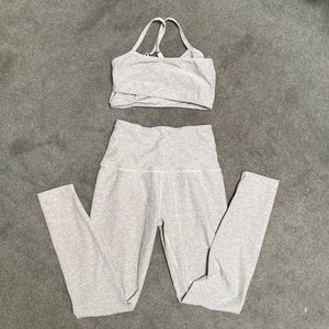 Beyond Yoga Cream Spacedye Sports Bra Legging Set
